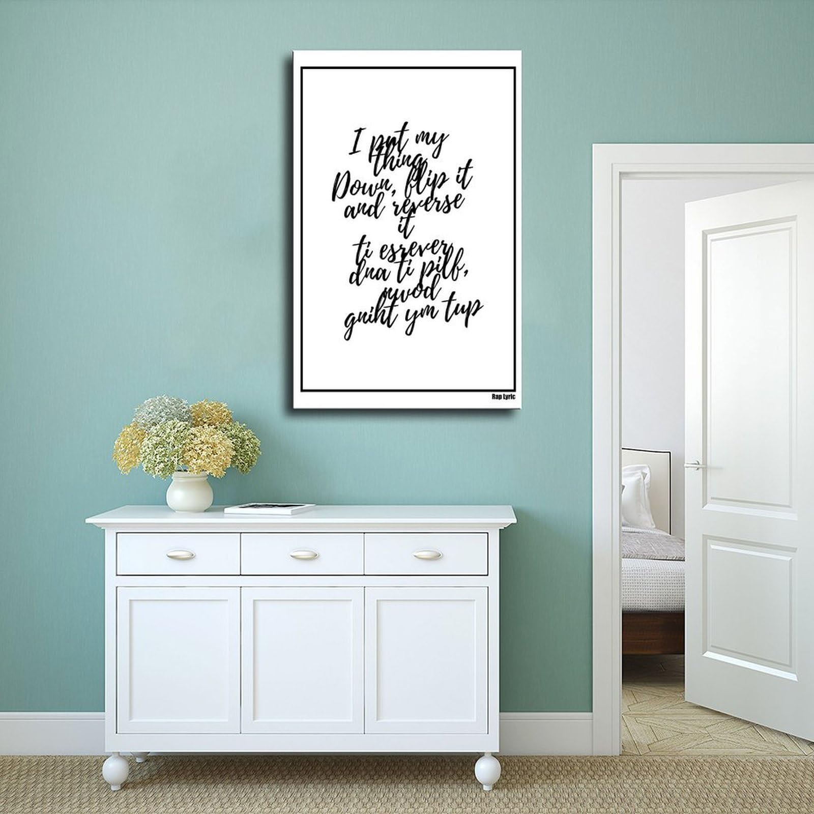 Poster su tela con citazione hip hop vecchia scuola, poster da parete, decorazione artistica da parete, dipinti per soggiorno e camera da letto, cornice decorativa: 61 cm di lunghezza x 91,4 cm di
