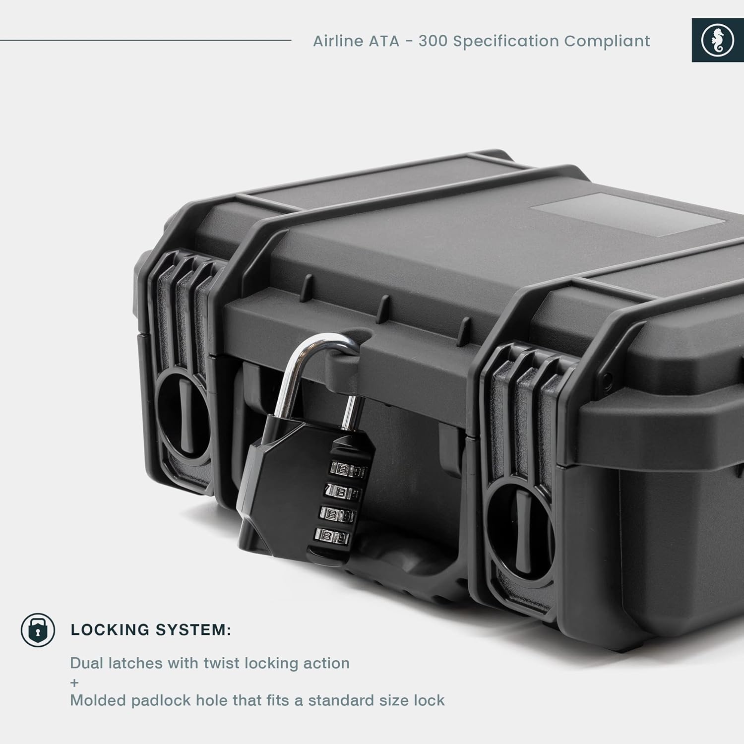 Seahorse 230 Heavy Duty Protective Dry Box Case with Foam - TSA Approved/Mil Spec / IP67 Waterproof/USA Made for Ammo First Aid Kits Microphones Motorcycles Bikes (with Foam)