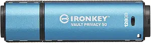 Kingston IronKey Vault Privacy 50 128GB Encrypted USB | FIPS 197 | AES-256bit | BadUSB Attack Protec | TechAmelia