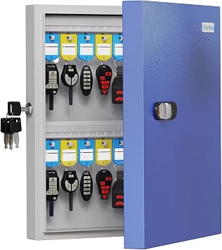 32-Key Key Lock Box, Steel Key Holder Cabinet with Combination Lock | Wall Mounted Key Organizer Box with Key Management App Track Key Borrow/Return for Home, Small Office, School, Fleet, Valet