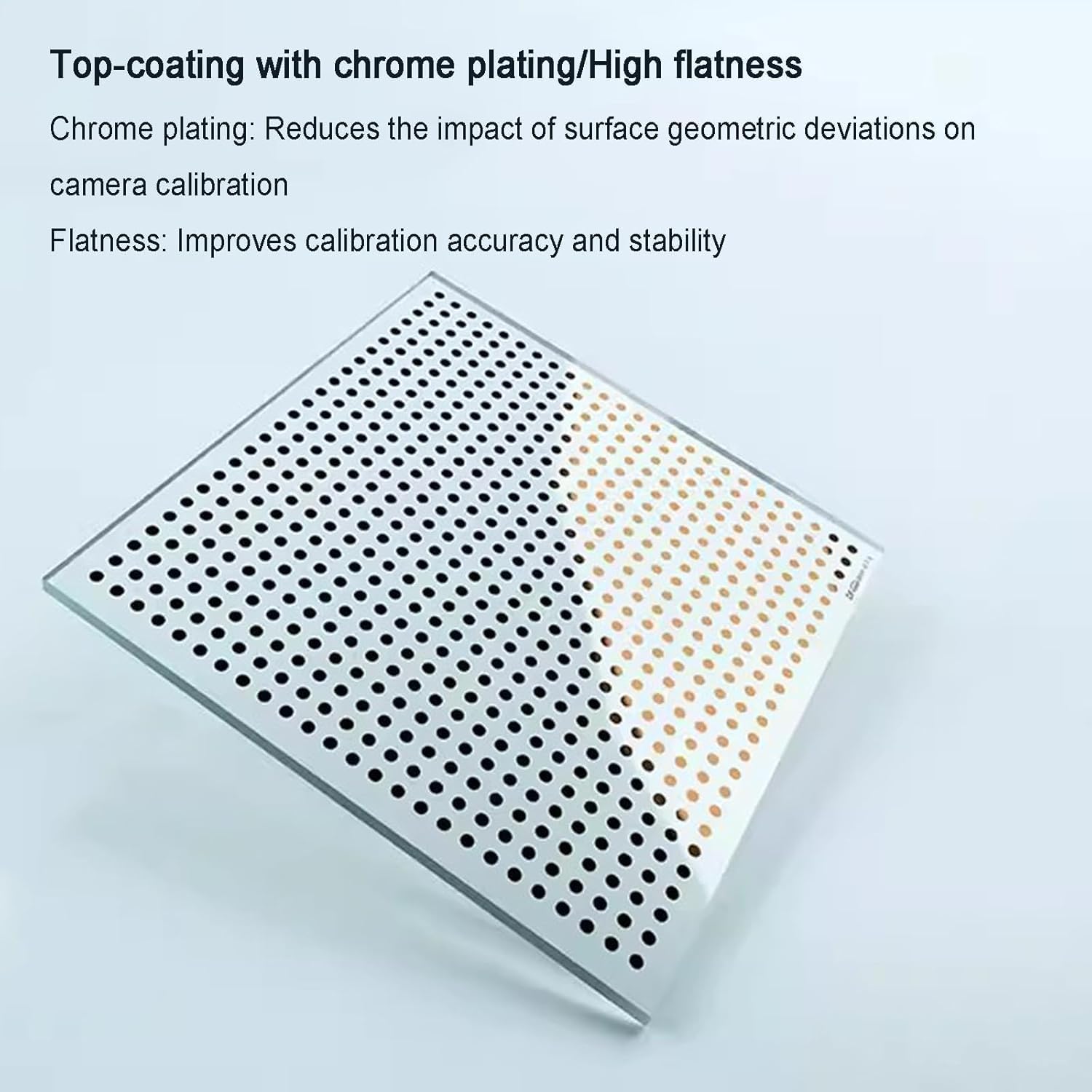 4 Inch Camera Vision Calibration Board, Microscope Lens Test Chart, Accuracy ±1.0um, 90% Light Transmission, Black Polka Dot Pattern, for Studio Photography Inspection