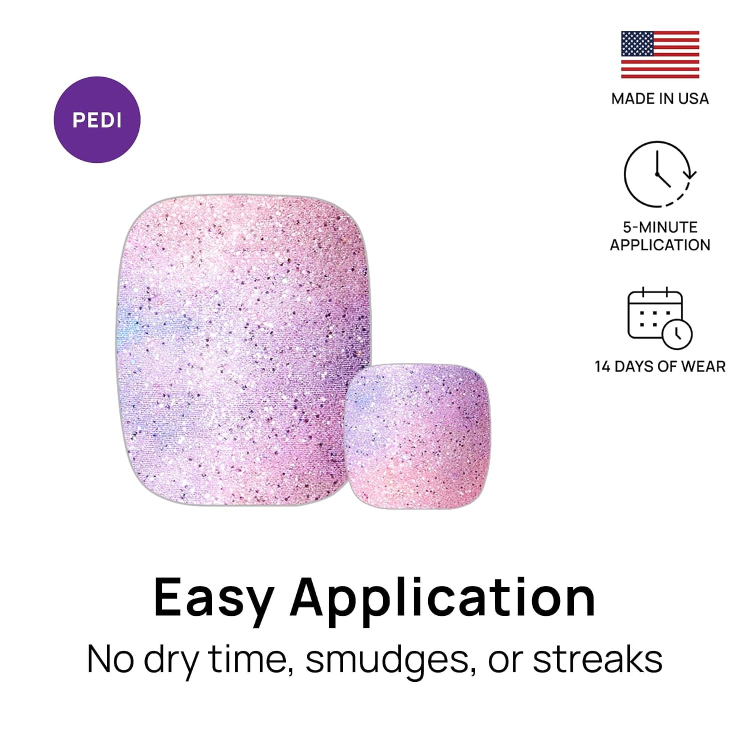 Color Street - Pastel Clouds - Pink Ombré Shimmer - 16 Pedi Strips