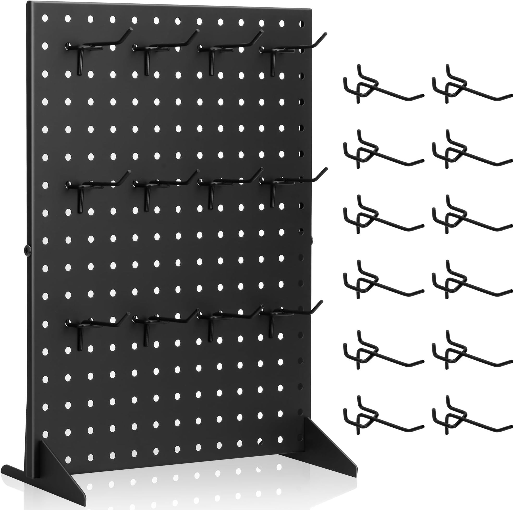 Pegboard Display Stand With 12 Peg Hooks for Retail Craft Shows & Fairs - Metal Product Merchandise Display Rack for Selling Accessories, Display Stands for Boutique, Stores, Vendors & Events