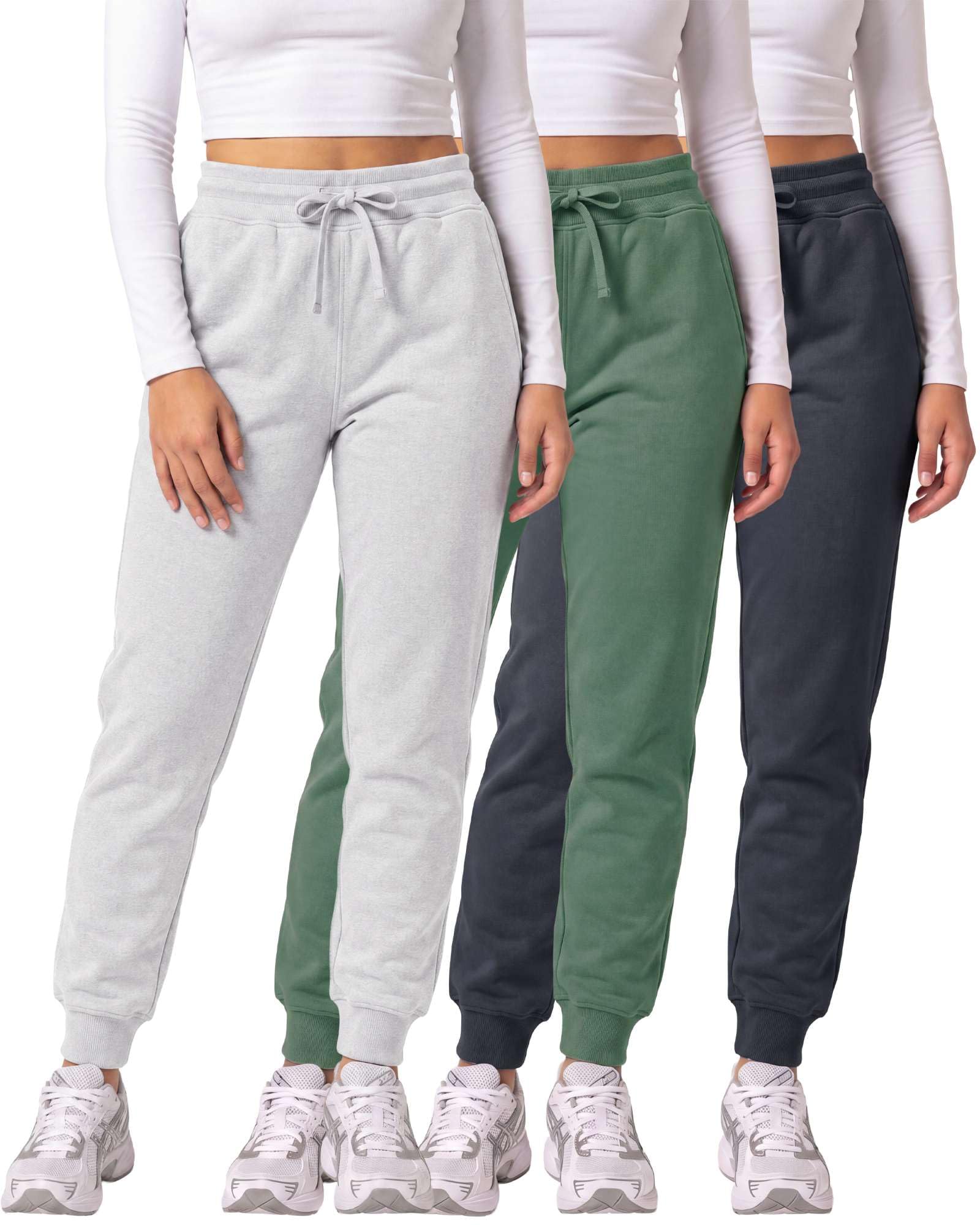 3 Pack Women's Fleece Joggers Sweatpants Lounge Pants Sweats Casual Pockets