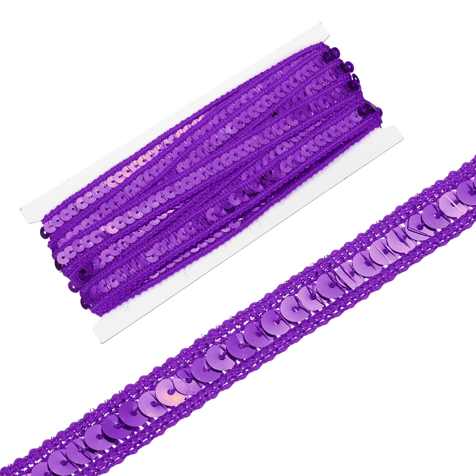 sourcing map 0.5 Inch x 5 Yards Sequin Ribbon Trim Sequin Braid Trim Flat Glitter Ribbon for Crafts Embellishments Costume Hats Dress Shoes Headband Sewing, Dark Purple