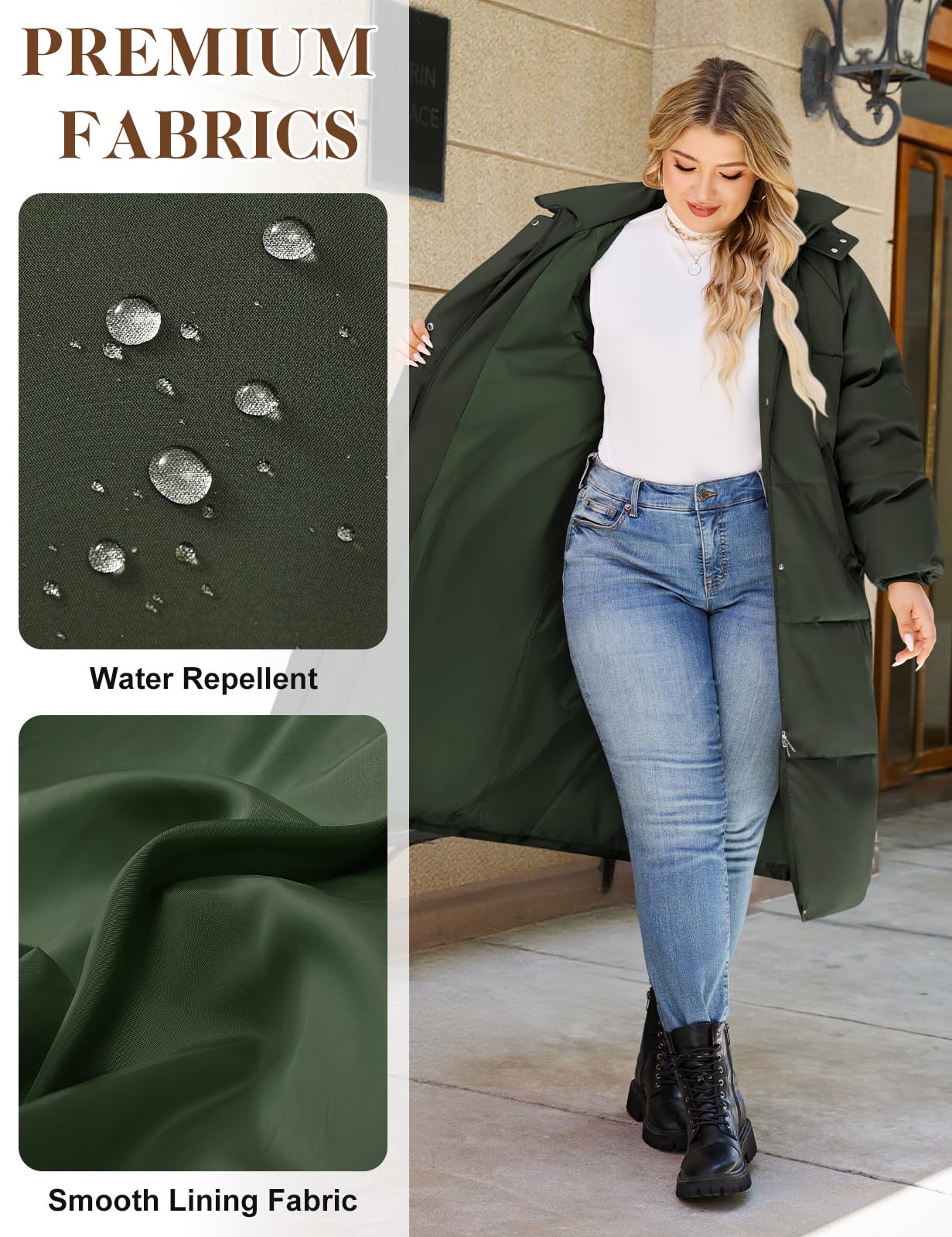 Tuopuda Cappotto Giubbotto Donna Invernale Idrorepellente Giacca Imbottita Lungo con Cappuccio Piumino Imbottita Cappotti Trapuntato