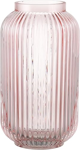 Miniatura 17 de Jarrón de vidrio acanalado, jarrones de flores para ramo, jarrones de vidrio transparente para flores, moderno jarrón acanalado para sala de estar,