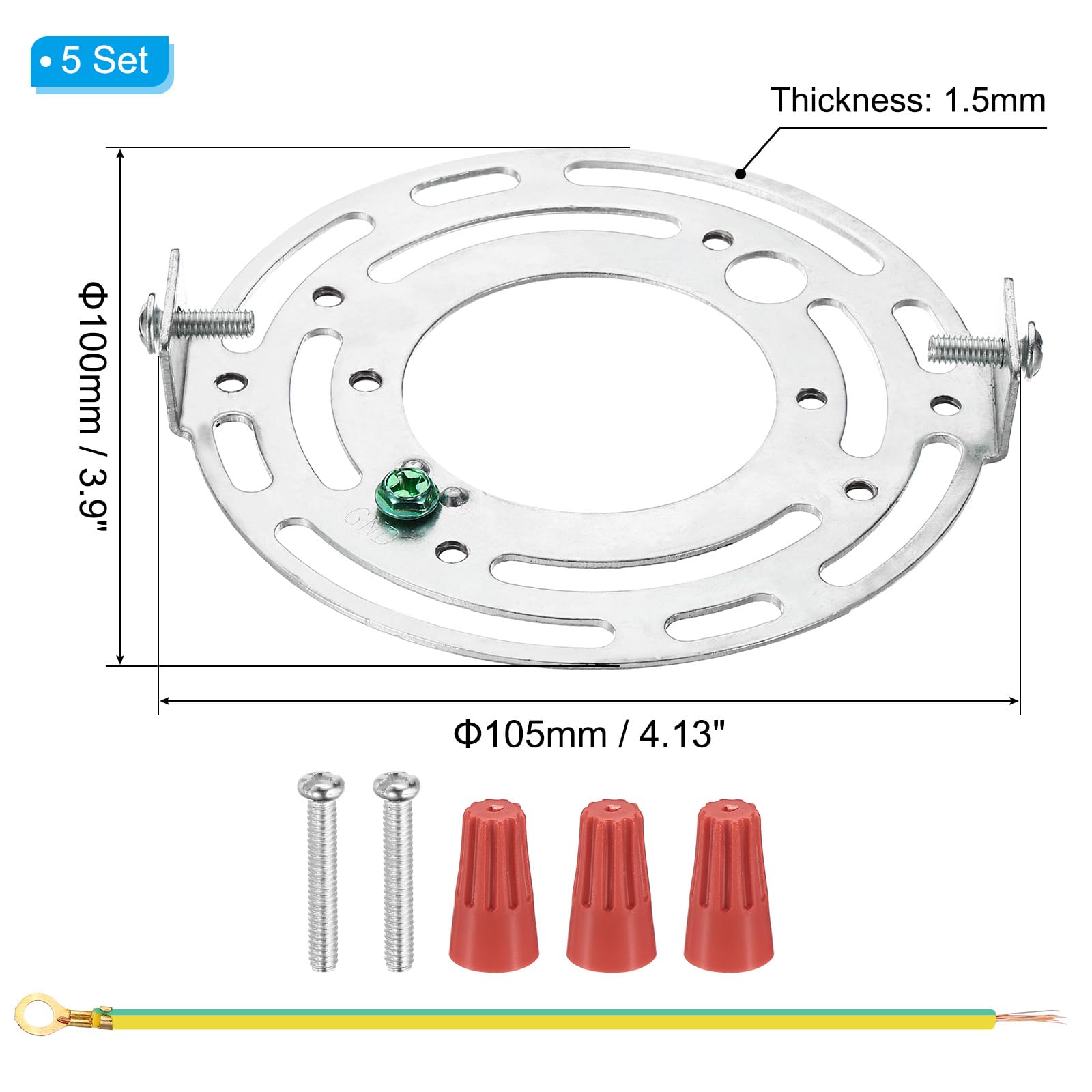 PATIKIL 105mm (4.13") Universal Light Fixture Mounting Bracket Kit - Image 2