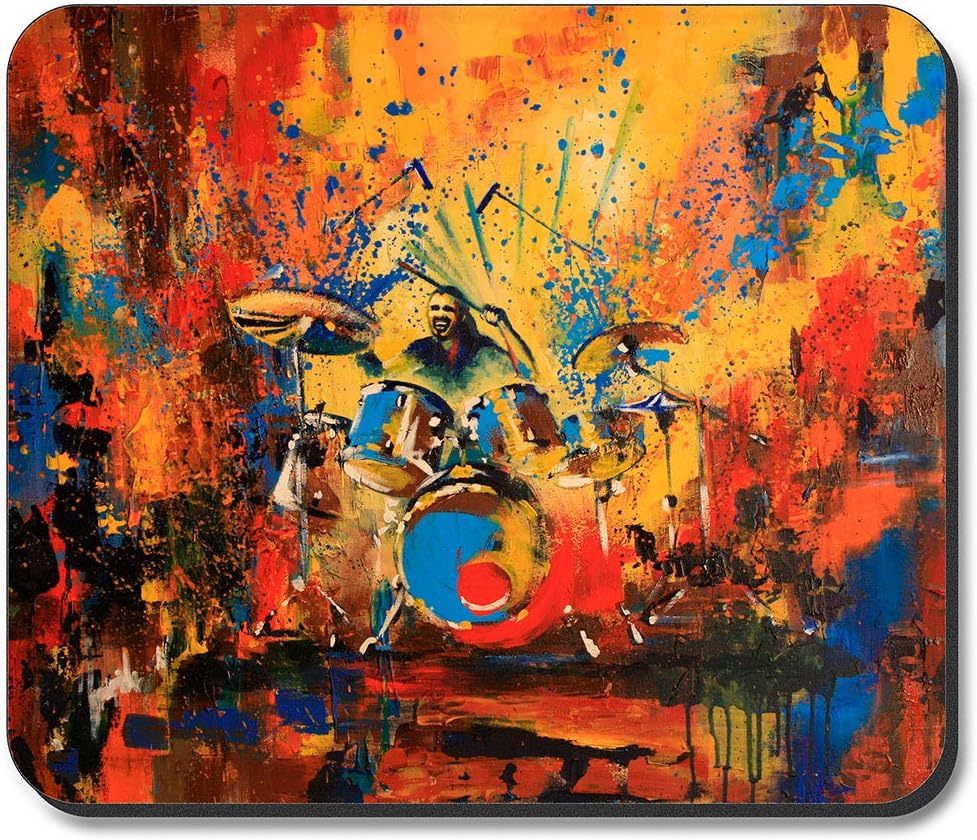 Art Plates Thick Mouse Pad - Drummer Painting