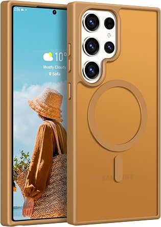 Rayboen for Matte Magnetic Galaxy S23 Ultra Case, Brown