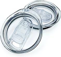 AiHeart 20oz Skinny Tumbler Replacement Lids 2 Pack,Spill Proof Splash Resistant Silicone Sliding Covers,Straw Friendly, BPA Free (20OZ)