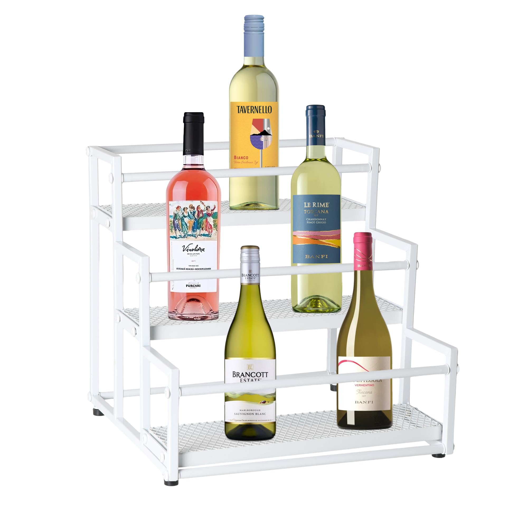 Alyoen Étagère à sirop de café à 3 étages pour sirop, vin, Vinaigrette, 12 Bouteilles de sirop de café, étagère à épices, étagères à vin pour Plan de Travail, Cuisine, Station de café