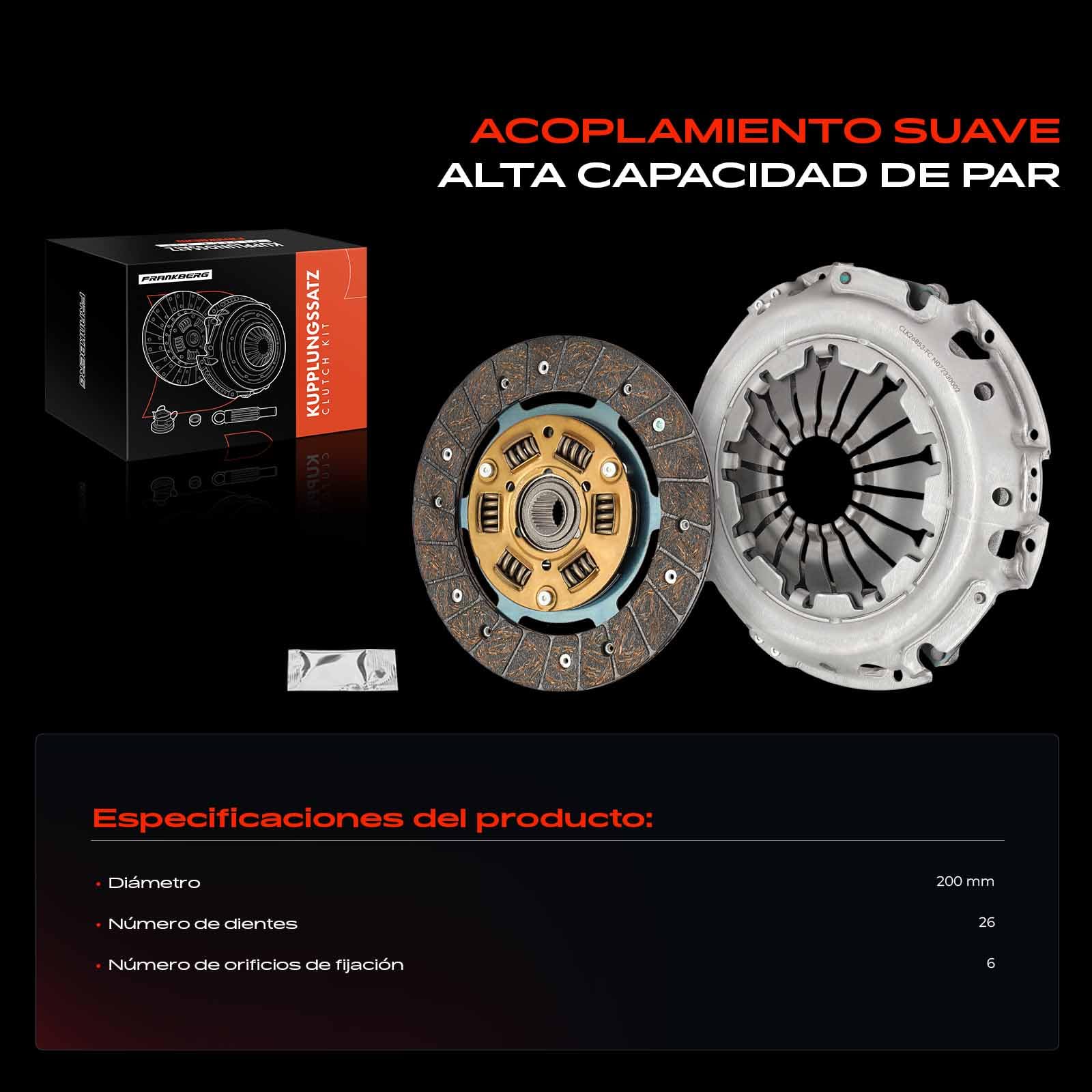 Frankberg Kit de embrague con grasa sintética 7701476973 | Compatible con: Logan MCV KS, Logan I LS, Clio III Grandtour KR0/1, K.a.n.g.o.o Express FW0/1