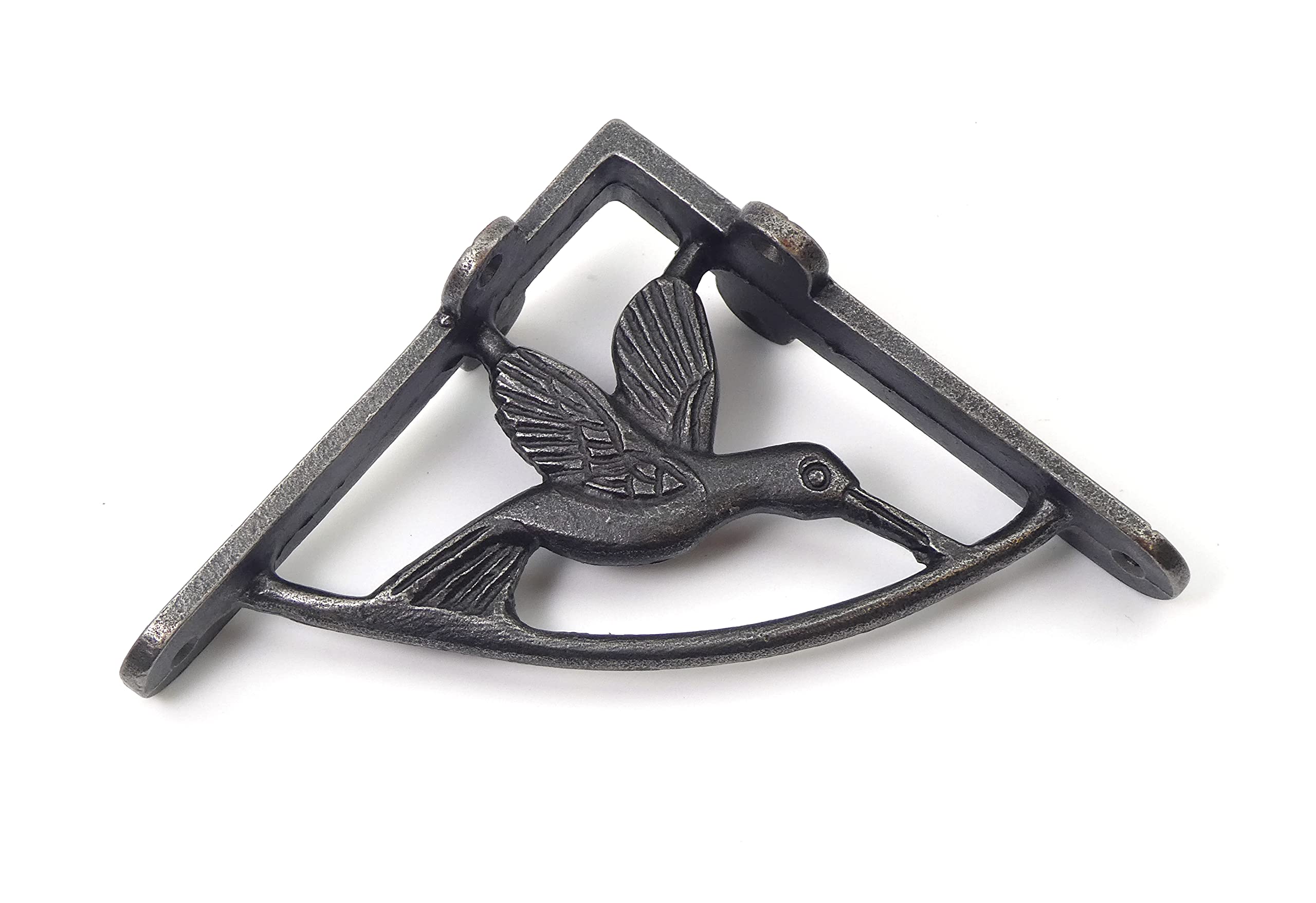 Oakcrafts - Pair of Antique Cast Iron Ornate Bird Design Shelf Brackets (125mm x 125mm)