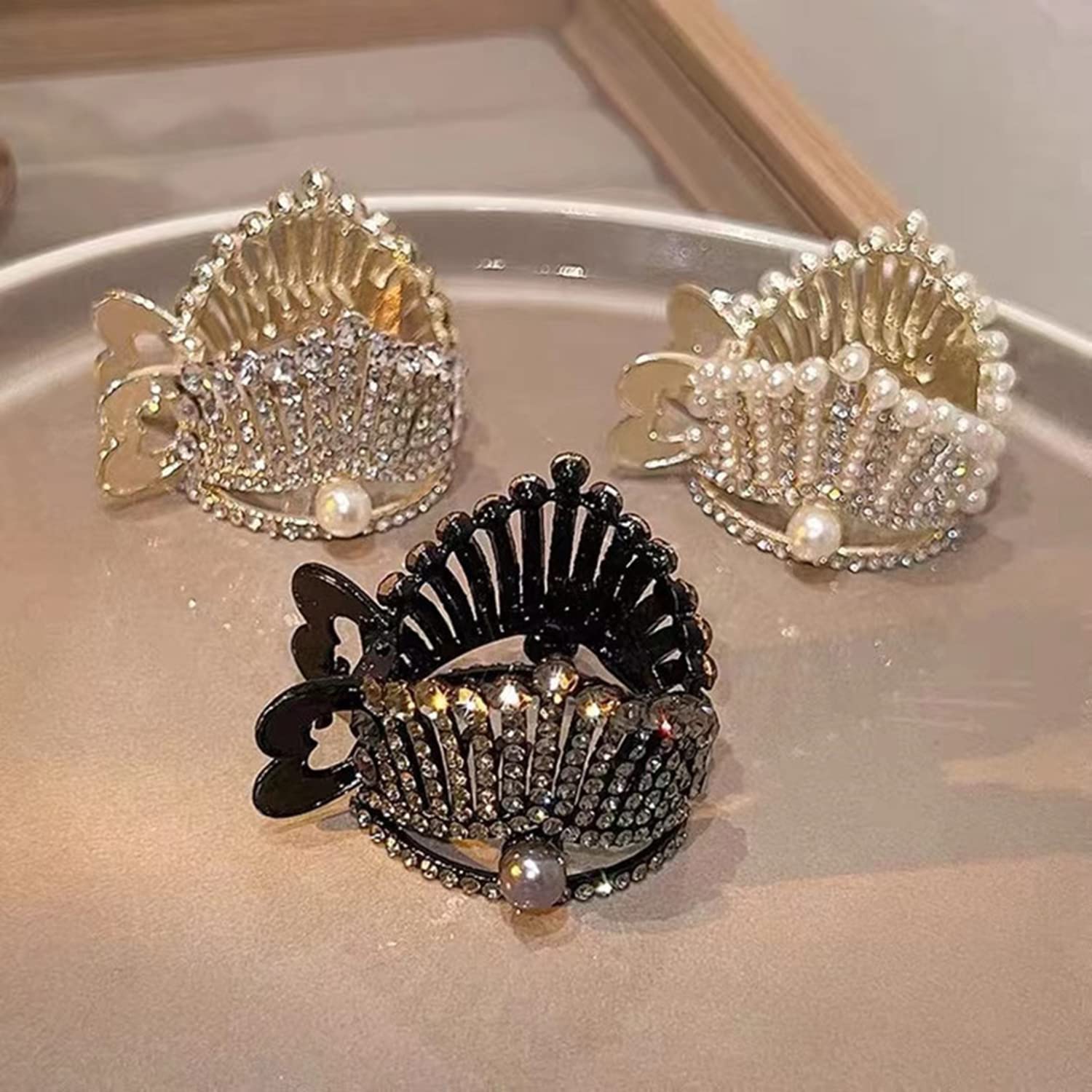 Amazon.com : Oaiyeie Elegant Crown Hairpin,High Ponytail 
