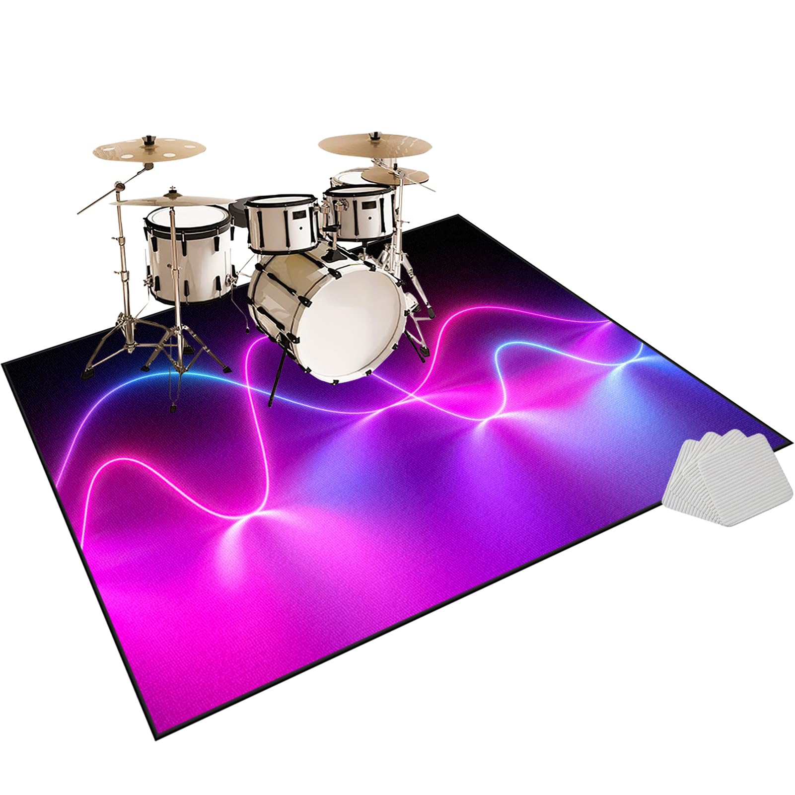Dywaniki wodne Dźwiękoszczelny dywan bębnowy 120 x 90 cm mata do perkusyjnego perkusyjnego profesjonalnego jazzu do bębna bębna akustycznego bębna i innych instrumentów