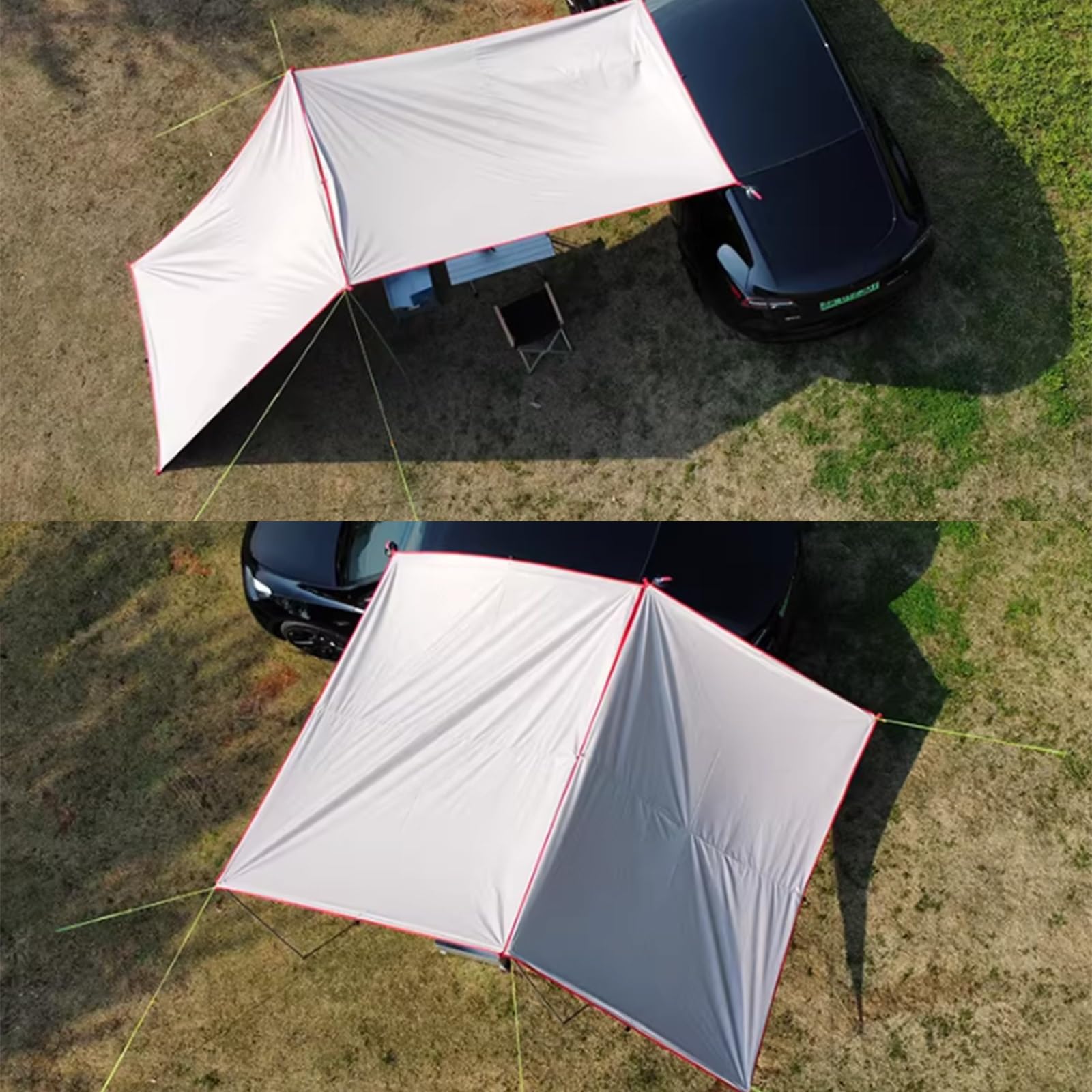 Tenda da Campeggio a Tendina for Auto (non Richiede Forature), Realizzata in Tessuto Oxford 420D Impermeabile e Resistente Ai Raggi UV, con Fissaggio a Ventose(L)