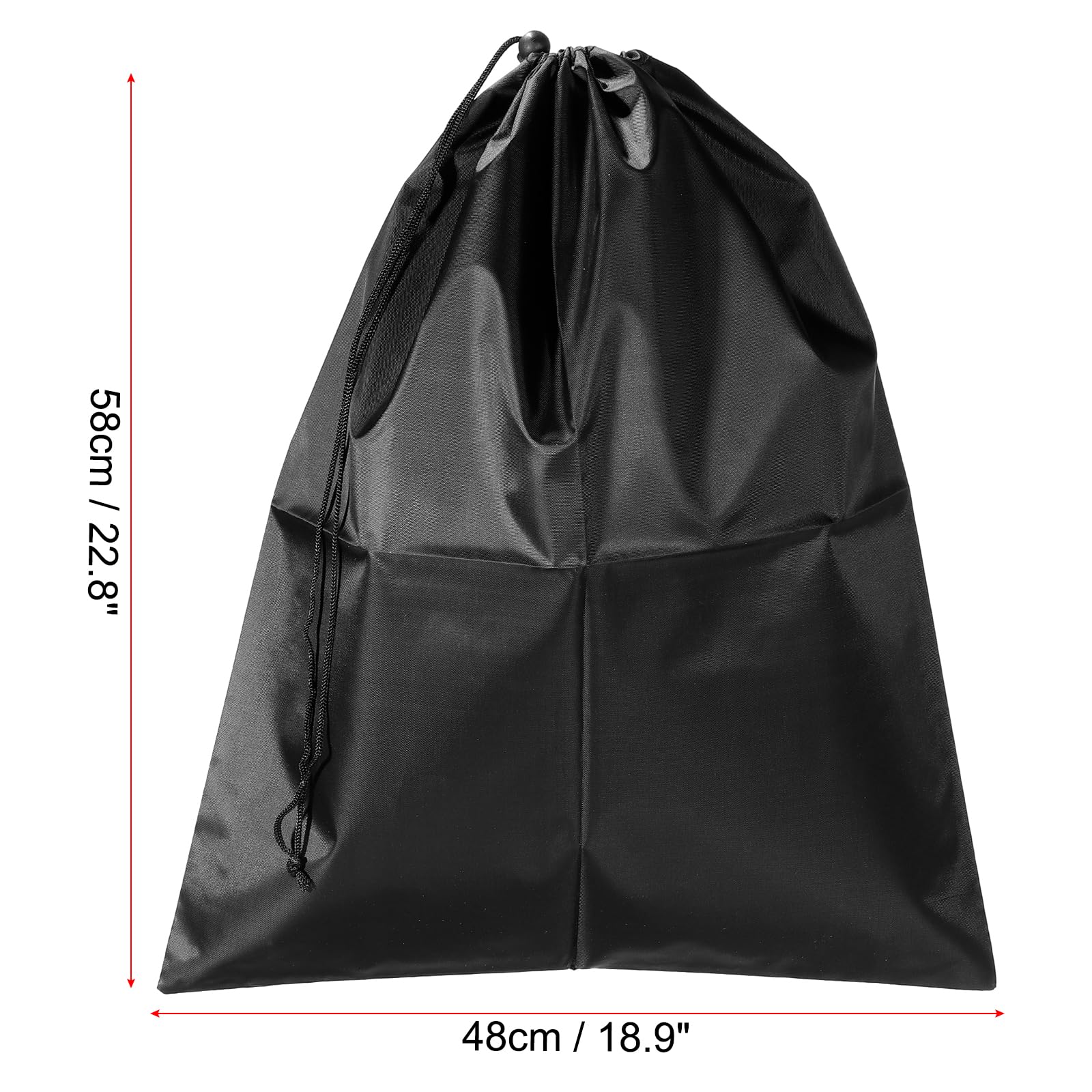 Borsa con coulisse, altezza 65 cm per vestiti, coperte con doppio cordino, organizer per campeggio, viaggi, nero (colore: nero, dimensioni: 30 x 42 cm