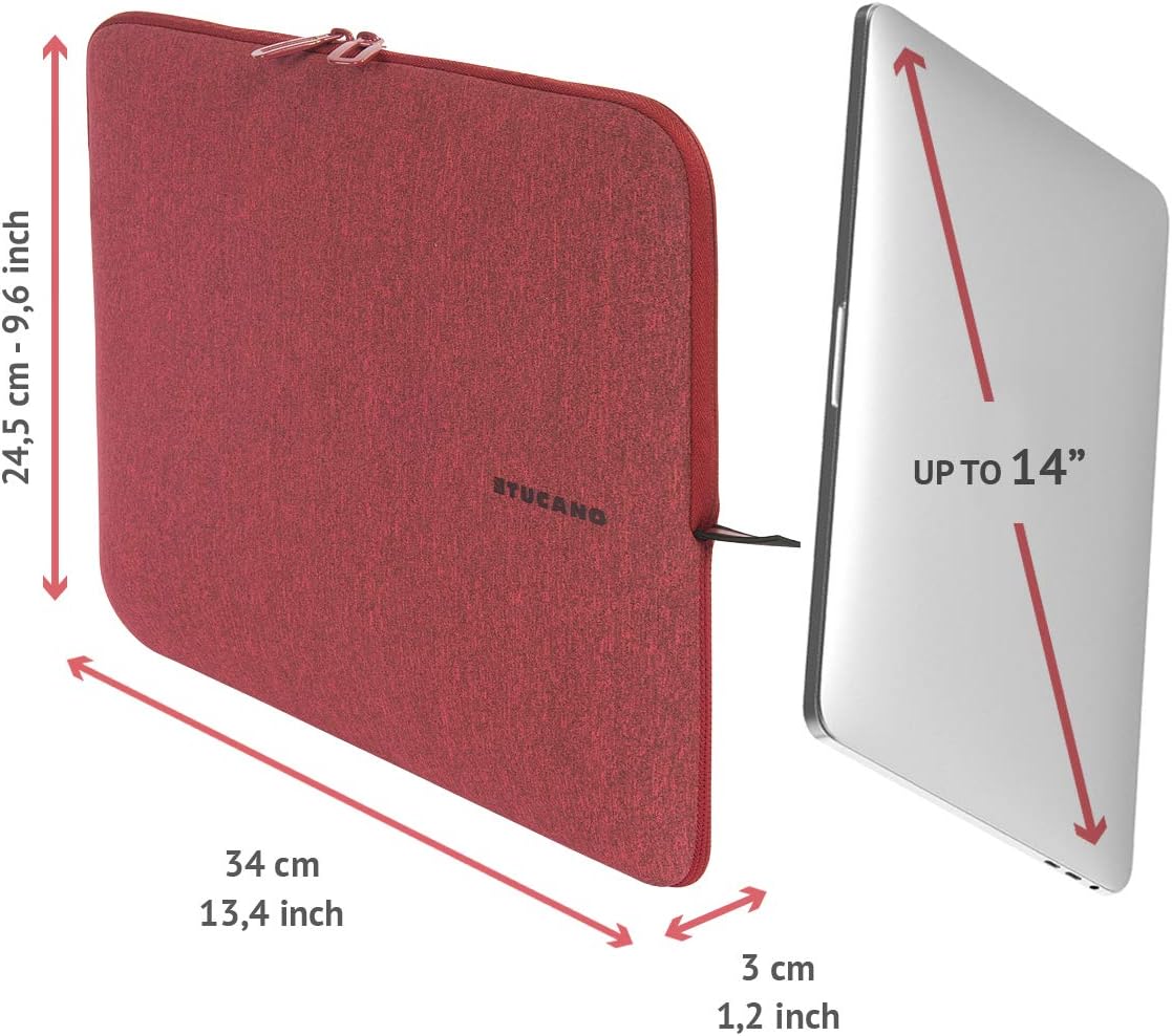 Tucano "BFM1314 RR Second Skin Neoprene Laptop Sleeve, 13 to 35.56 cm (14 Zoll) rot, red - Image 4