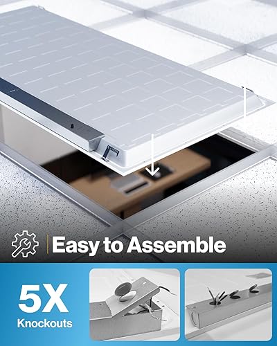 Miniatura 3 de Sunco - Paquete de 20 lámparas LED de 2 x 4 para techo de oficina, 6500 LM, características seleccionables, 30W/40W/50W, 4000K/5000K/6000K,