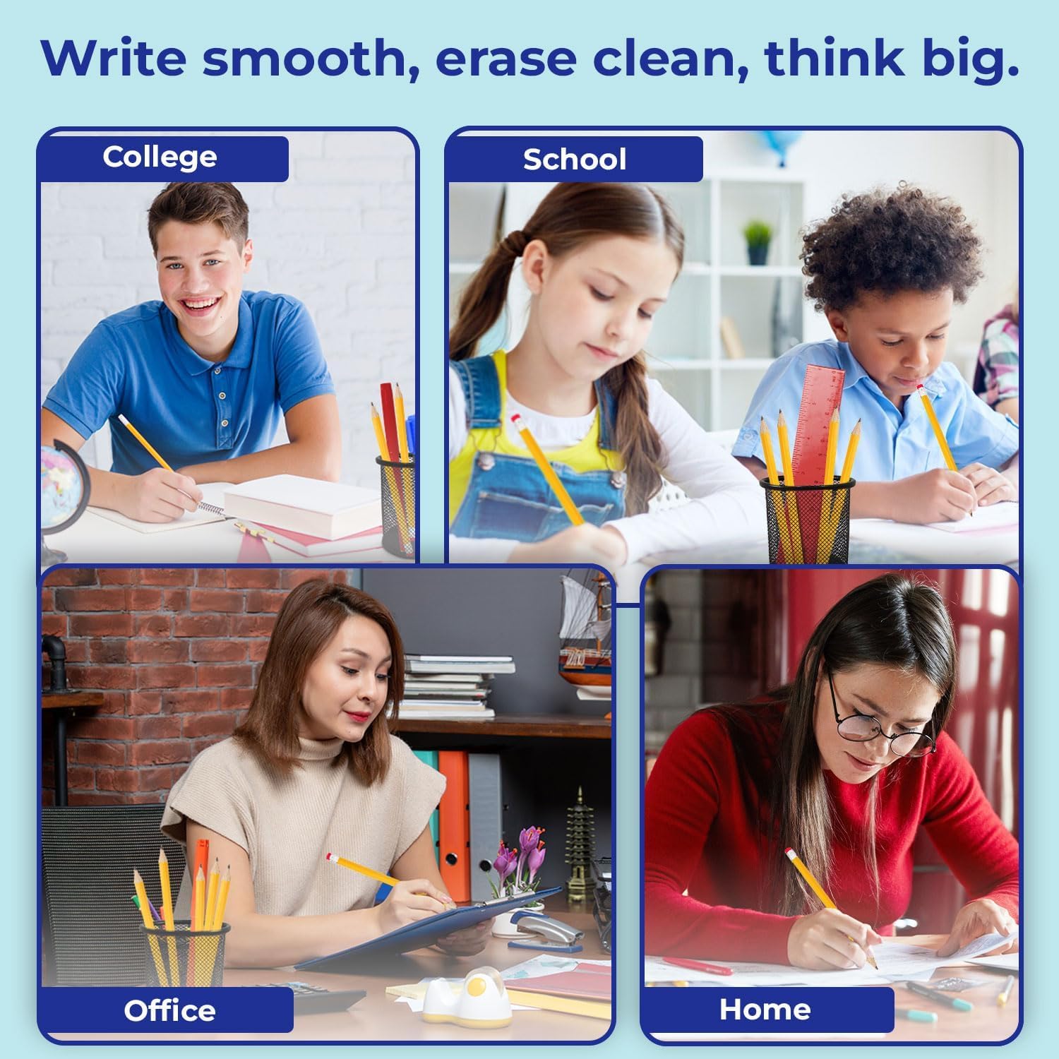 Rosmonde Pencils Bulk, 2500 Pack, Pencils Sets, Pre Sharpened #2, Easy Hold Grip With Erasers On Top, #2 HB Value Pack, Bulk Supplies for Back To School, College Essentials & Office