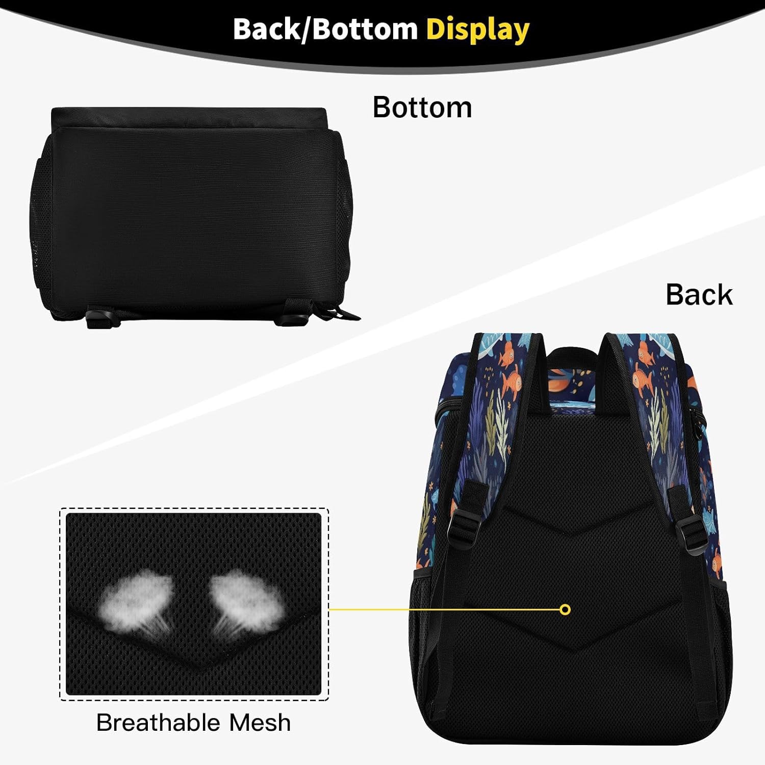 Sea Animals Cooler Backpack 36 Cans Leakproof Waterproof Backpack Cooler Bag Beach Accessories Travel Camping Fishing Backpack for Women Men