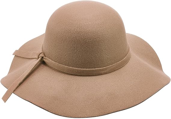 Women's Retro Floppy Hats Classic Foldable Wide Brim Fedora Hat Vintage Bow Bowler Sun Cap