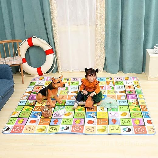 SILENCIO Double Sided Water Proof Baby Mat Carpet Baby Crawl Play Mat Kids Infant Crawling Play Mat Carpet Baby Gym Water ...