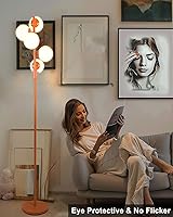Vista 4 de Lightdot Lámpara de pie de globo regulable de 5 globos, lámparas de pie retro naranja con 5 bombillas G9 de 3000 K, brillo continuo, ajustable, 5