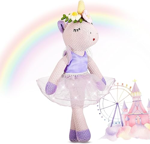 Shappy Animales de peluche de unicornio de Navidad de 17 pulgadas, de lana, bailarina, unicornio, bailarina, juguetes para niñas, regalo de