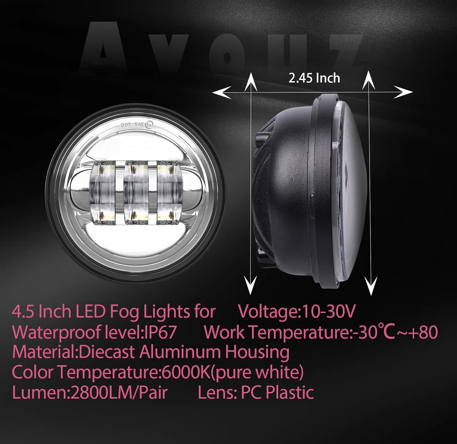 7 inch LED Motorcycle Headlights 4.5" Fog Passing Lights DOT Kit For Harley Davidson Road King Touring FatBoy Street Glide CVO Tri Glide Electra Glide Ultra Limited Classic Switchback harley headlight