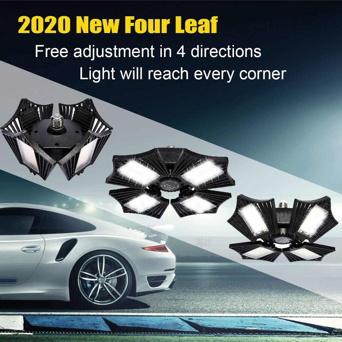 Best Cyber Deals 🔥 LED Garage Light, 150W Garage Lighting, 15000LM 6000K Daylight High Bay Deformable LED Garage Ceiling Lights with 4 Adjustable Leaf, LED Shop Lights for Garage Basement Workshop Crazy Clearance LED Garage Light, 150W Garage Lighting, 15000LM 6000K Daylight High Bay Deformable LED Garage Ceiling Lights with 4 Adjustable Leaf, LED Shop Lights for Garage Basement Workshop
