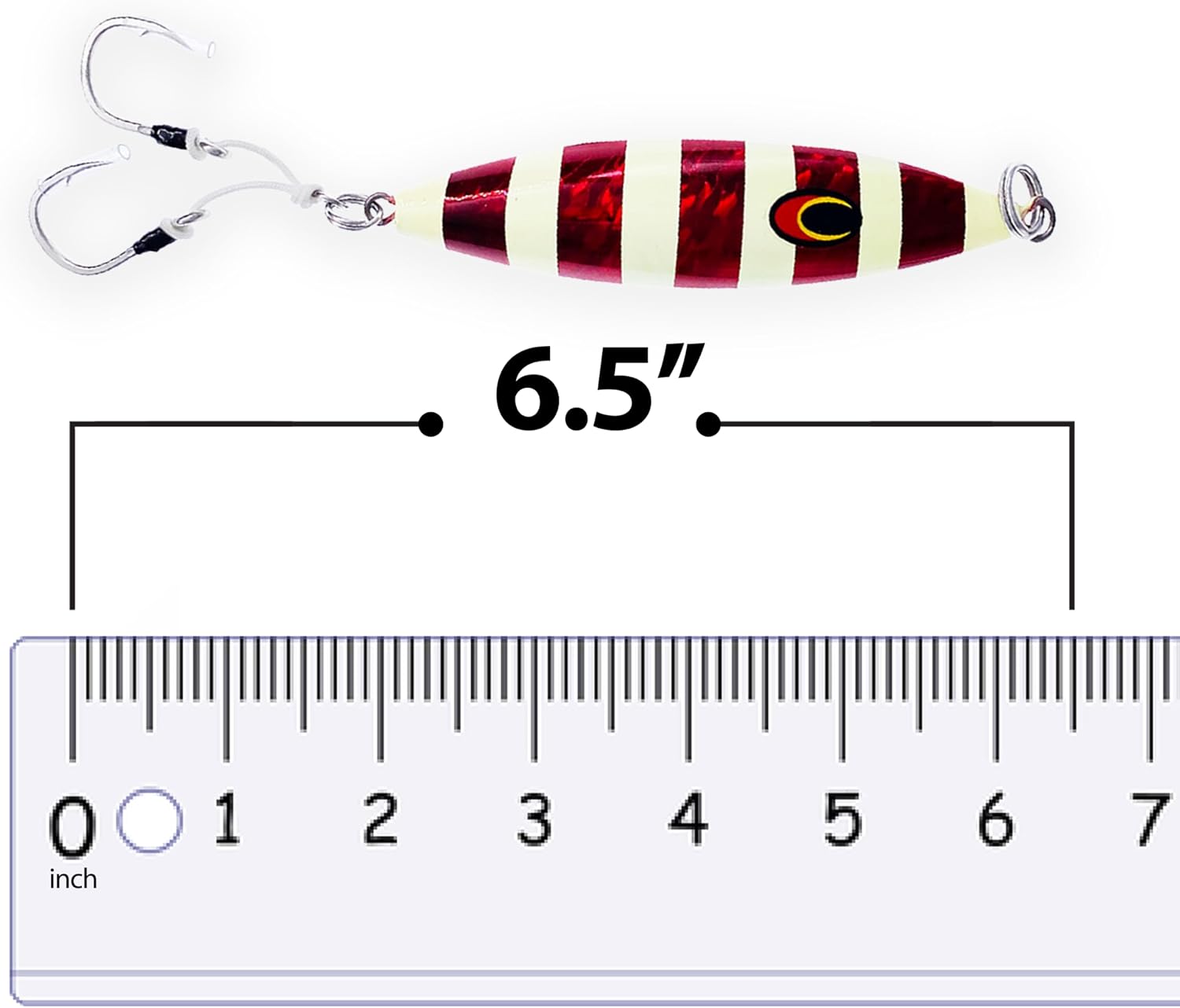 Slow Fall Jig NM 250g, 3 Pcs Zebra Glow Crimson Red for Offshore Fishing, BKK Assist Hooks, Ideal for Tuna, Yellowtail & Big Gamefish