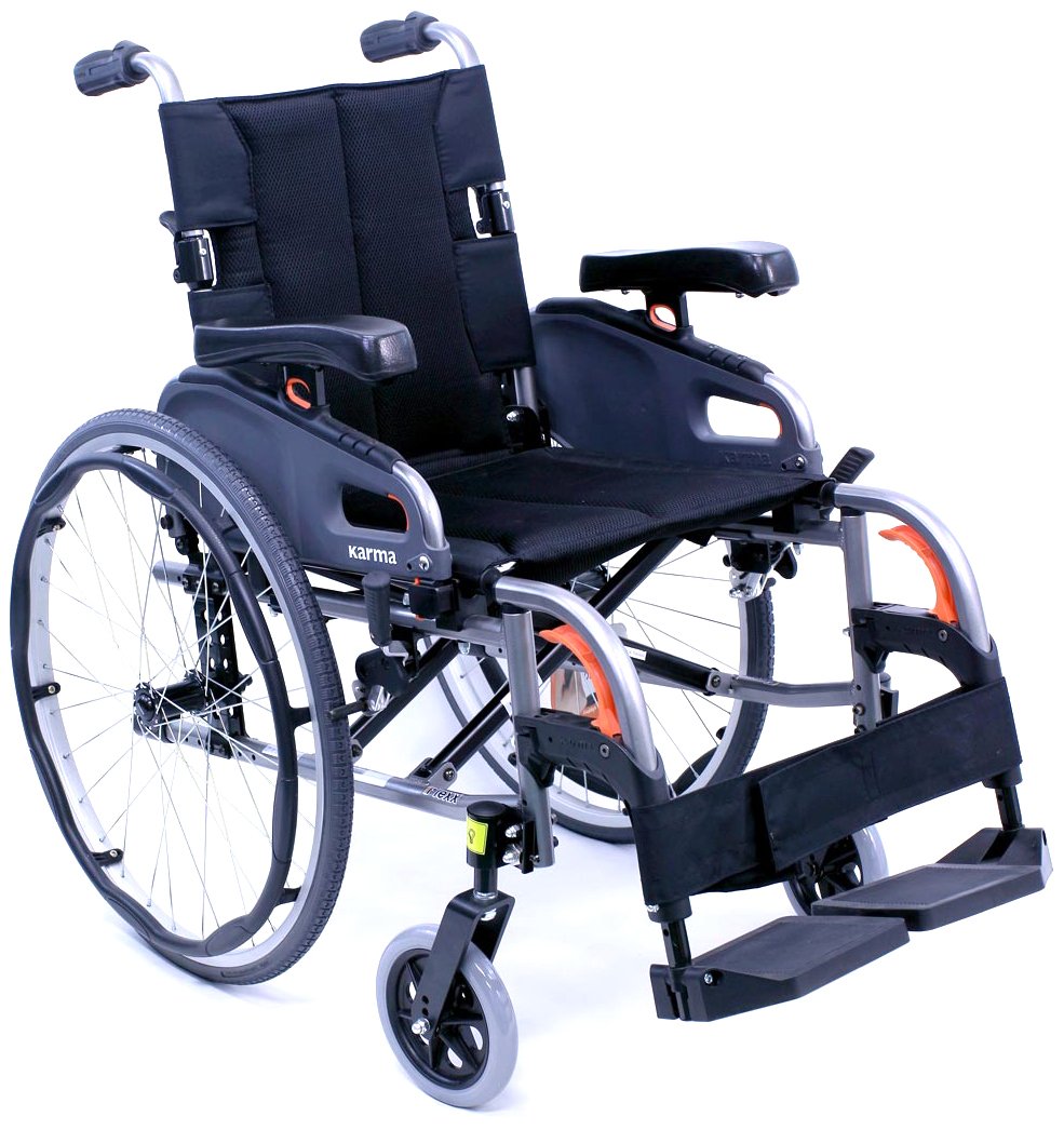 KarmanHealthcare Ultra Lightweight Adjustable Wheelchair, Diamond Black, 16"x16"
