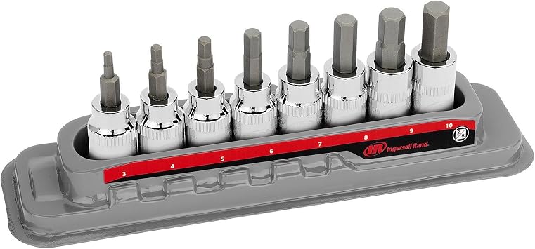 Ingersoll Rand 8 Pc. 3/8 in. Drive Hex Bit Socket Set - Metric- 752027