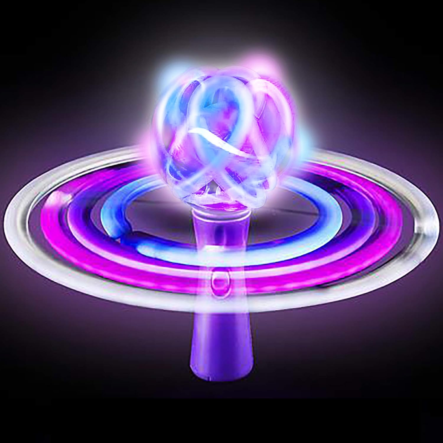 ArtCreativity Light Up Galaxy Orbiter Wand - 9 Inch LED Electronic Spin Toy for Kids with Batteries Included - Great Gift Idea for Boys, Girls, Toddlers - Fun Birthday Party Favor, Carnival Prize