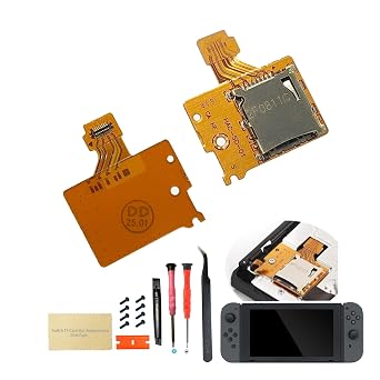 [عبوة من قطعتين] لفتحة قارئ بطاقة SD لجهاز Switch،فتحة بطاقة TF بديلة لجهاز Nintendo Switch HAC-001 NS مع براغي الغطاء الخلفي [غير مناسبة لجهاز Switch lite، غير مناسبة لإصدار Switch OLED]