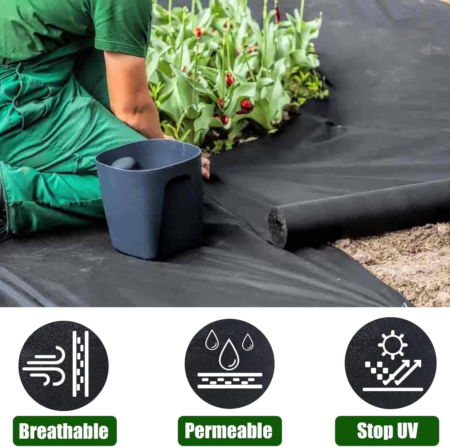 3FT x 50 FT Premium Garden Non Woven Weed Barrier Landscape Fabric Heavy Duty Weed Block Control Garden Cover