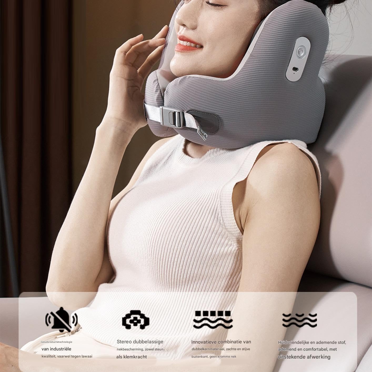 Cuscino Da Viaggio Cervicale Auricolari Wireless E Fibbia Regolabile | Cuscino Per Collo Schiuma Morbida Portatile Aereo Lunghi Viaggi Auto Campeggio Adulti Uomini Donne Bambini Dormienti