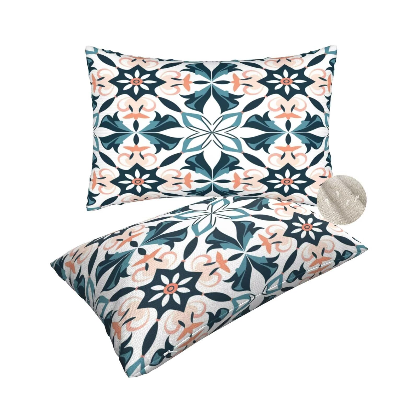 Housse coussin 60x80 cm lot de 2 rectangulaire nordique moderne pour canapé de salon zt381