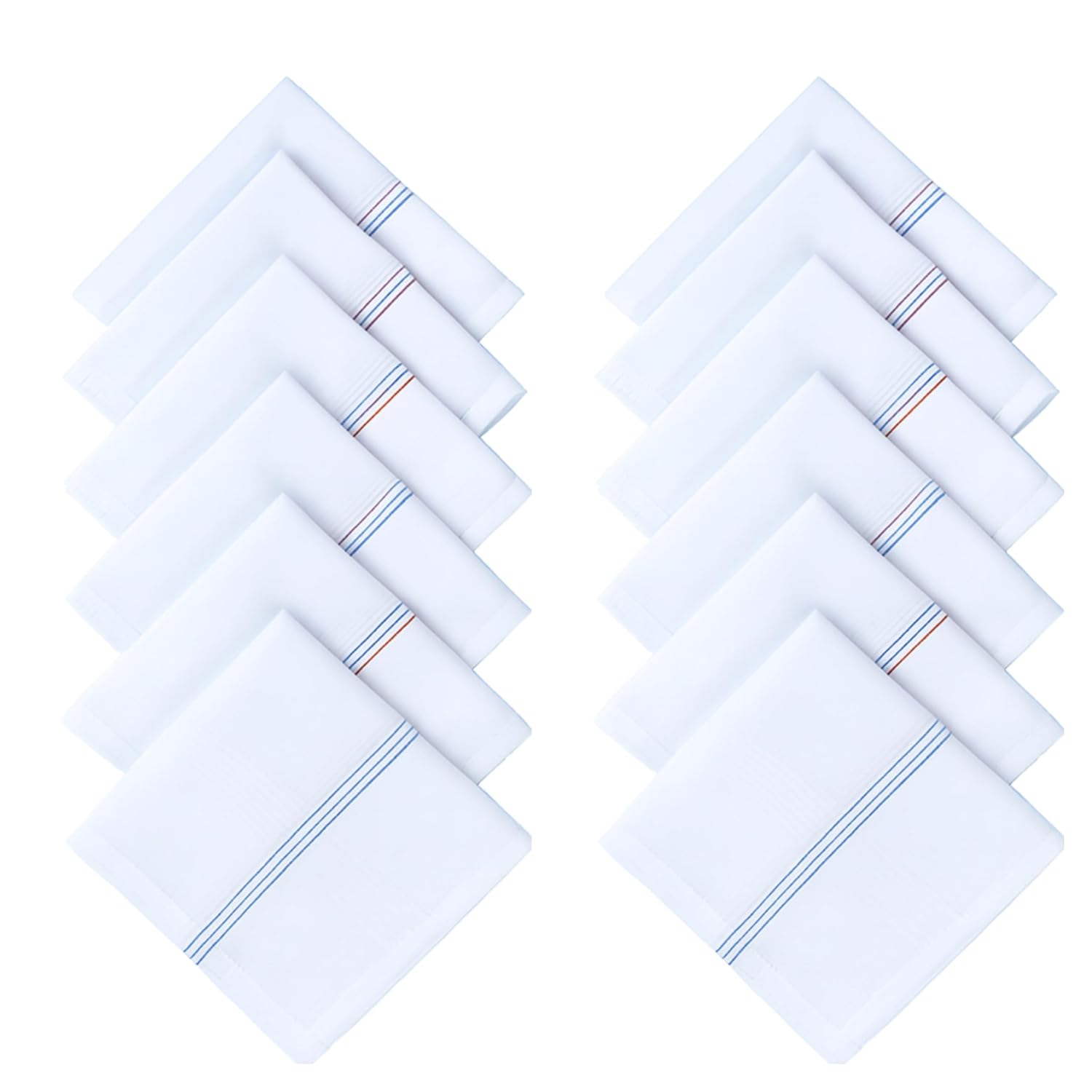 Caslino - 100% Cotton Handkerchiefs for Men, Large Size Rumal for Man, White & Multicolor Stripes Napkins - Review, Price and Buying Guide