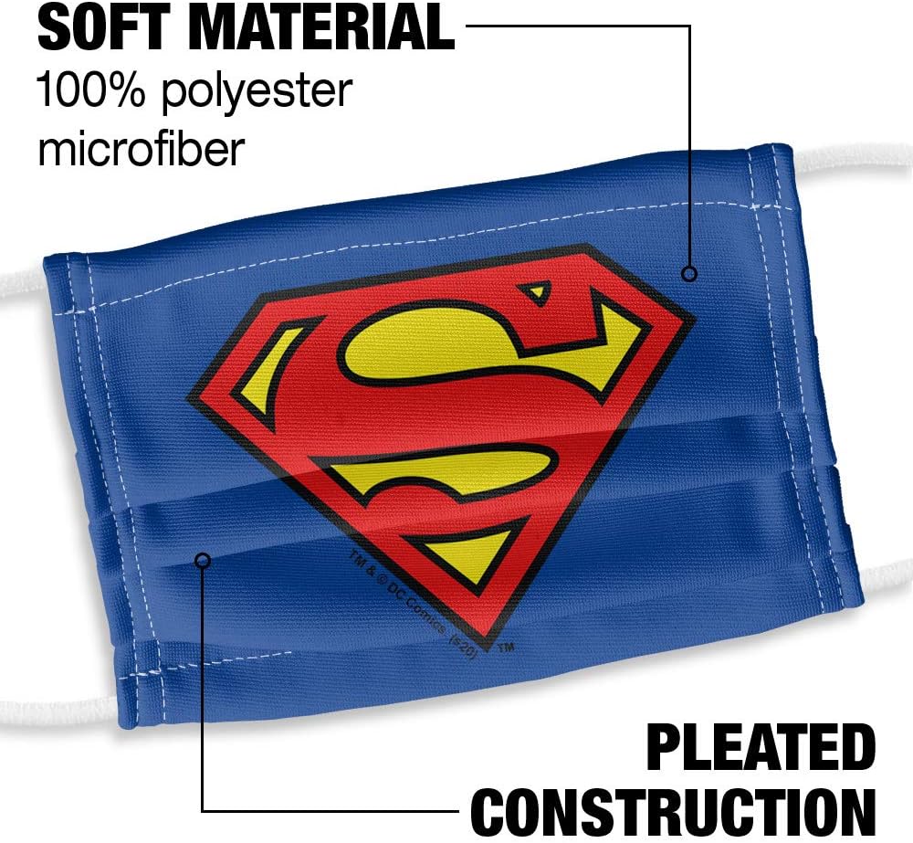 Superman Kids Classic S Shield Logo 1-Ply Reusable Face Mask Covering
