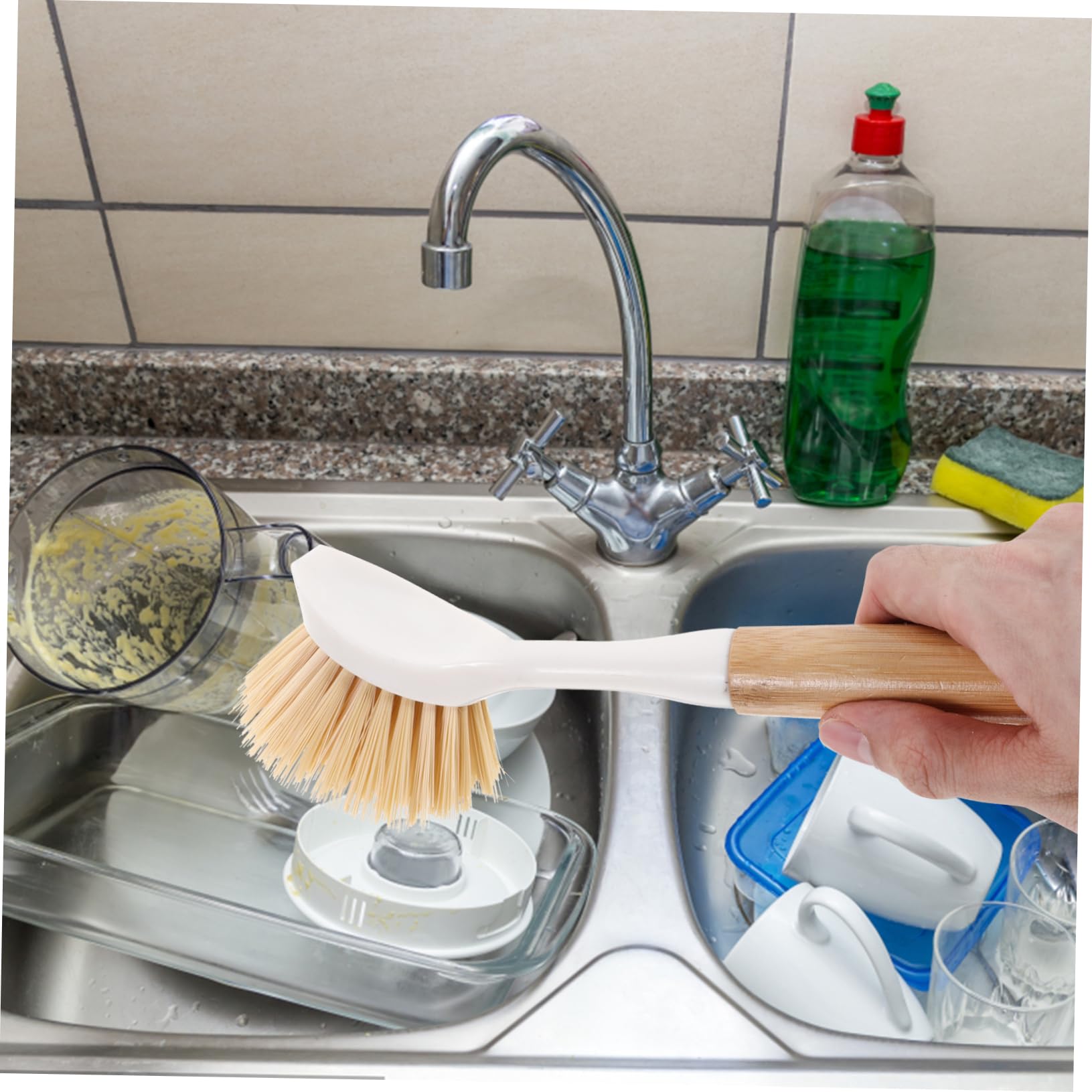 5 Ensembles Brosse À Vaisselle Plastique Lot de Nettoyage des Pots Et Ustensiles pour Cuisine sans Rayures Pratique Et Durable 2 Pièces * 5