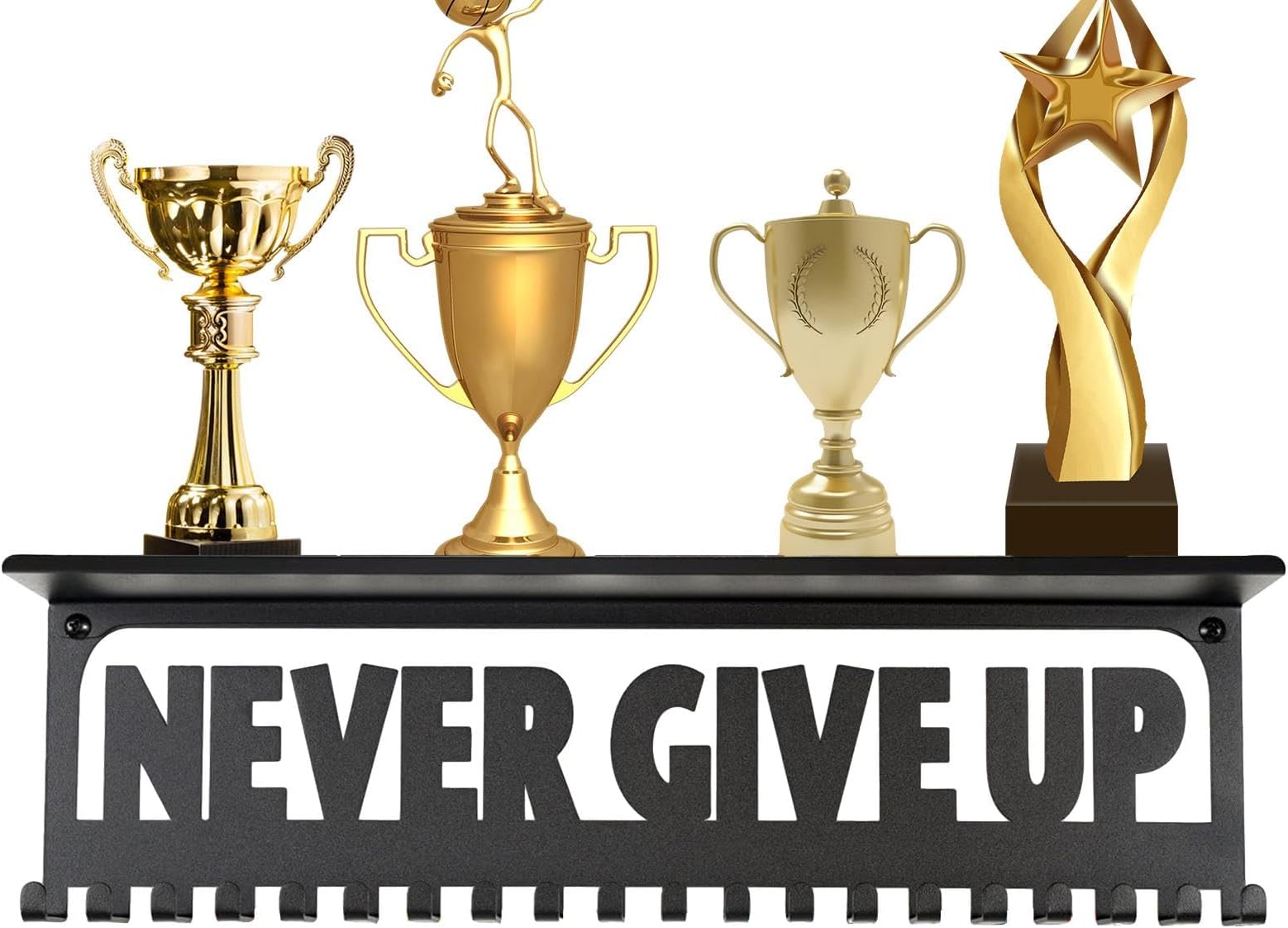 Trophy Display Rack - Wall Mounted Holder and Stand for Trophies and Gym Medals