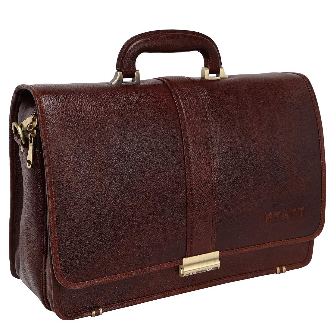 24 litres Leather Laptop Briefcase Bags for Men Office (Dimension- L-16 X H-12 X W - 5 Inch)-(Wight-1.2 KG / 1200 GR)