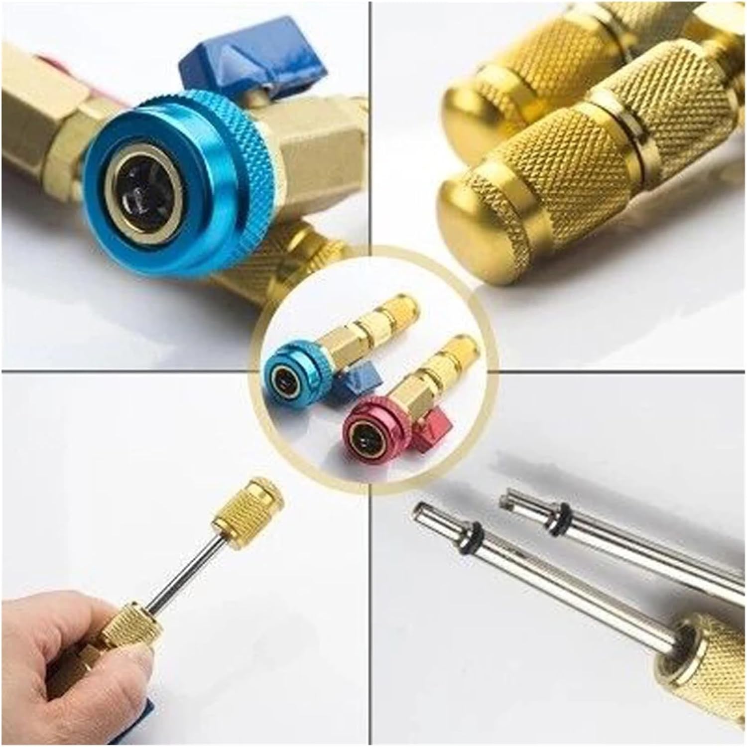 Air Conditioning R134A Valve Core Quick Remover Installer High Low Pressure Tool Auto Internal Air-conditioning Installation(Low Side-R134A)