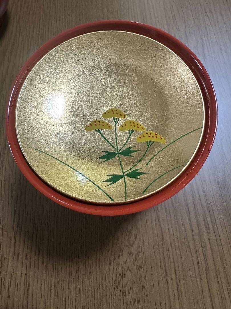 未使用　加賀金箔工芸　山中漆　小吸い物椀　茶道具　手描　金箔　 漆器　 工芸品 Amazon.co.jp: 山中漆器 小吸物椀5客揃 加賀金彩 金箔五草花 : ホーム