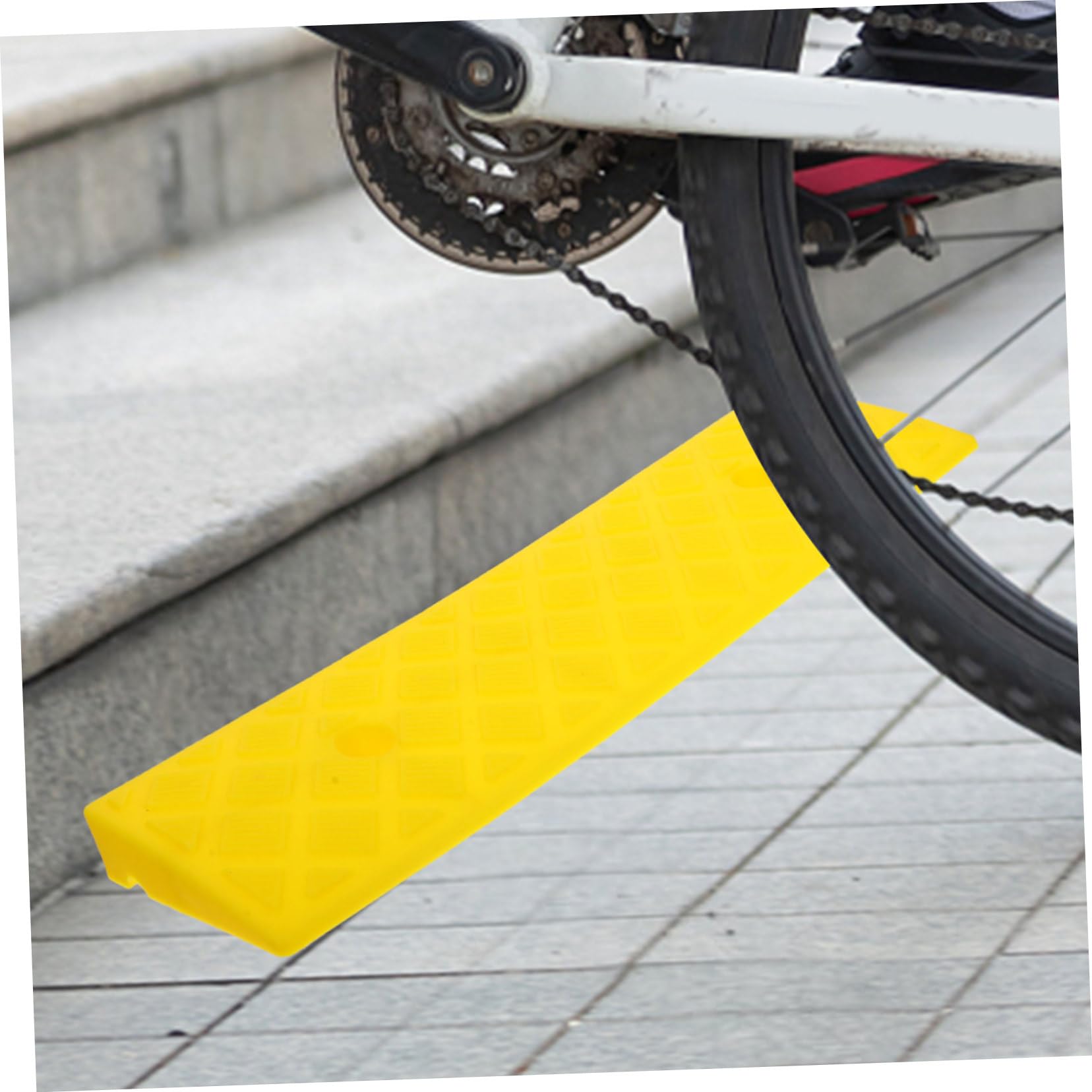 SOIMISS Rampa per Soglia in Plastica Gialla 50x13cm per Sedia a Rotelle e Mobili Ruote, Antiscivolo e Resistente All'usura, Confezione da 2 Pezzi per Casa e Lavoro