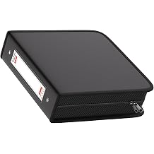 Fireproof 3 Ring Binder with Zipper, 2.5 Inch D Rings Hold up 650 Sheets of 8.5" x 11" A4, Compatible with Clear Page Protectors, Built-in net and Pen Holder 1 Pcs, Black, 2.5"