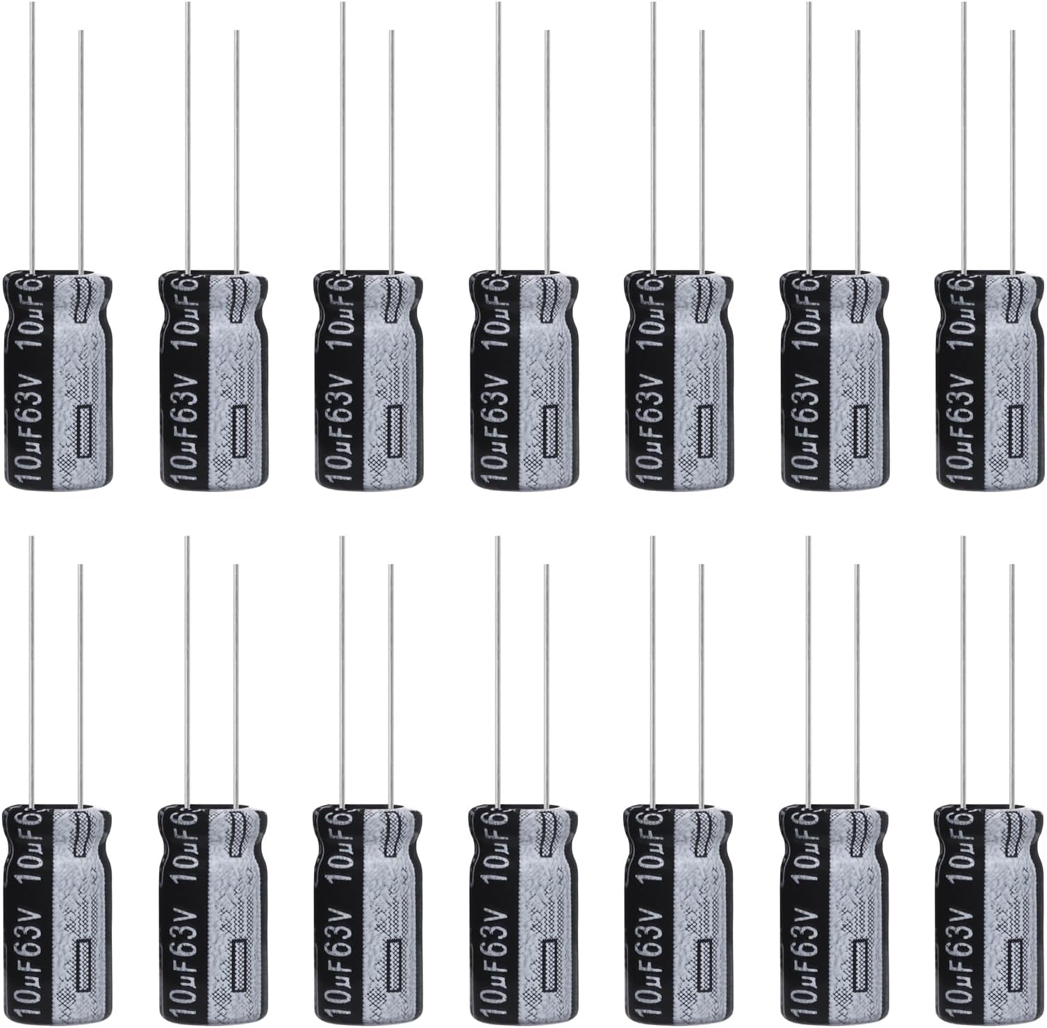 10uF 63V 5x11mm Electrolytic Capacitor 10 UF MFD 63 Volt 0.2x0.43in Aluminum Capacitors (Pack of 15)